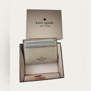 NWT Kate Spade Gold Glimmer Card Holder.